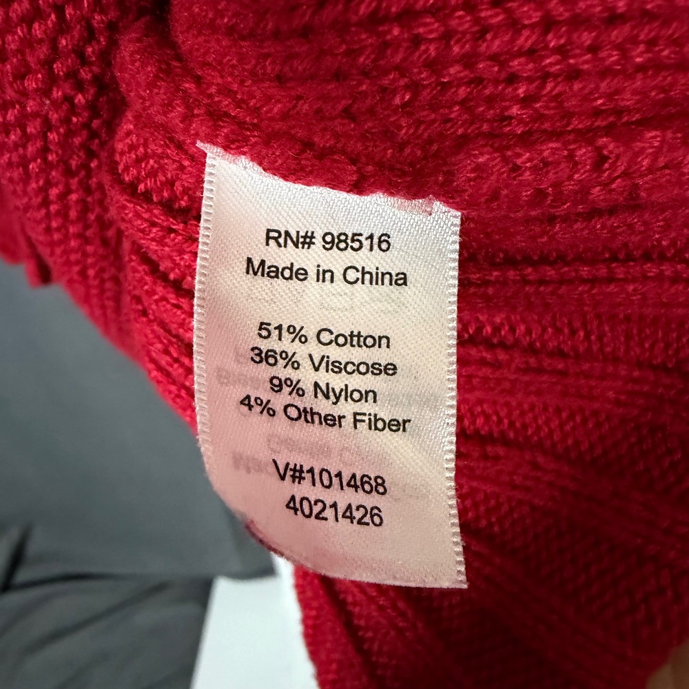 Coldwater Creek‎ Red Sleeveless Shawl Collar Sweater Vest XL Holiday Christmas - Picture 8 of 8